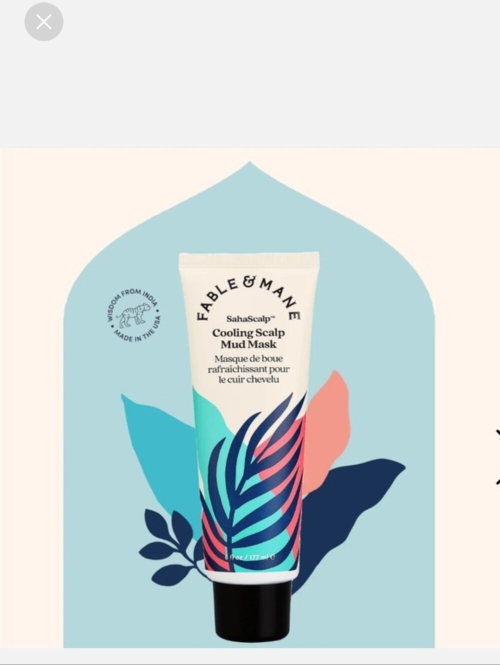 Fable & Mane SahaScalp Cooling Scalp Mud Mask - 6oz/177ml